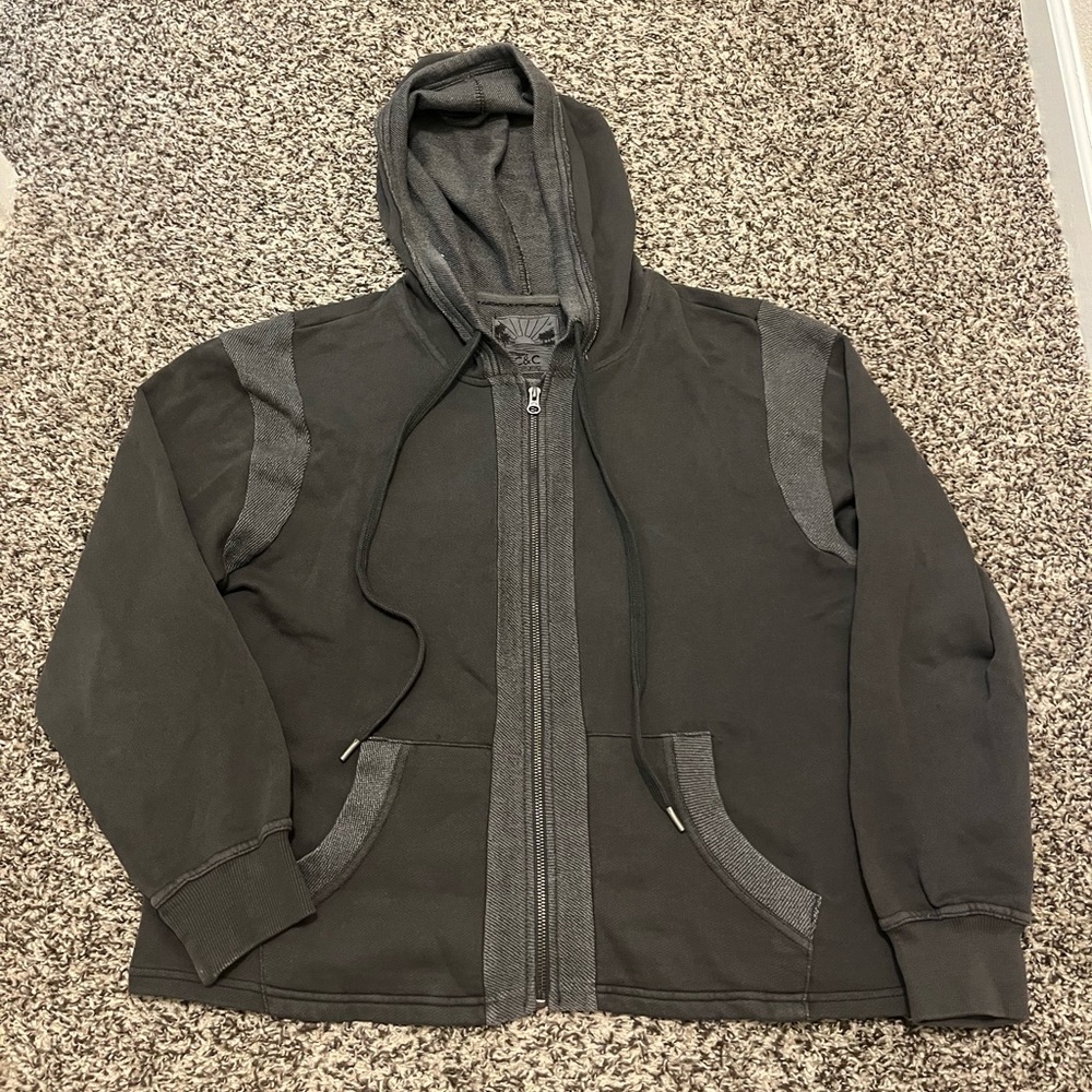 C&C California Hooded Zip-Up Sweatshirt - Dark Gray